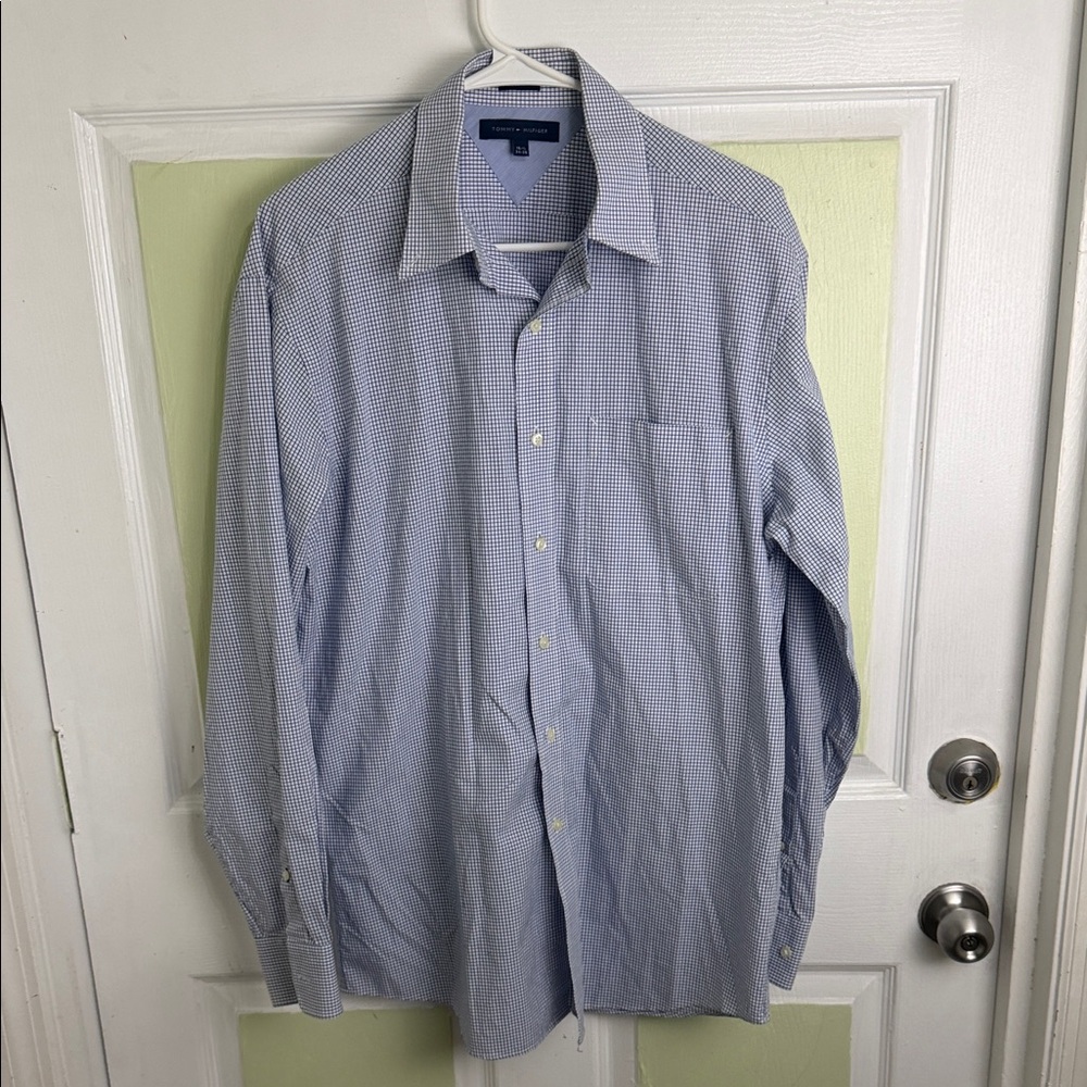 (2000) Tommy Hilfiger Blue Checkered Button Down Shirt